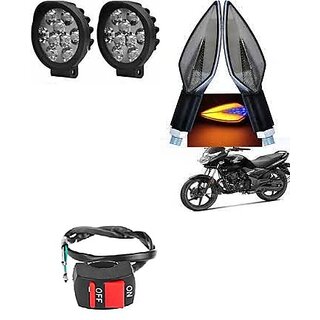                       Combo fog light 9 led Cap 2pc Leaf indicator 2pc with Wire Switch 1pc                                               