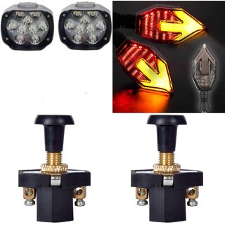                       Combo fog light 9 led 2pc Arrow Indicator 2pc with push pull Switch 2pc                                              