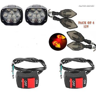                       Combo fog light 9 led 2pc Arrow Indicator 4pc with Wire Switch 2pc                                              