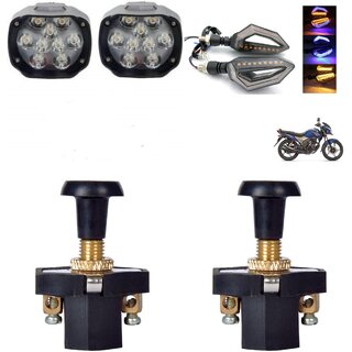                       Combo fog light 9 led 2pc Dshape Indicator 2pc with push pull Switch 2pc                                               