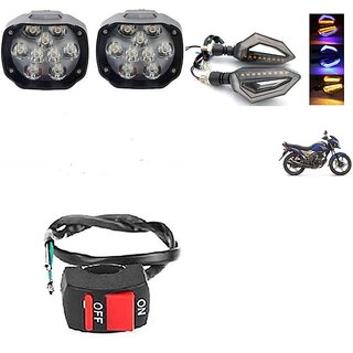                       Combo fog light 9 led 2pc D Shape Indicator 2pc with Wire Switch 1pc                                               