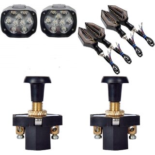                       Combo fog light 9 led 2pc Dshape Indicator 4pc with push pull Switch 2pc                                               