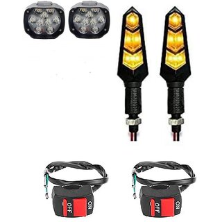                       Combo fog light 9 led 2pc Flexible Indicator 2pc with Wire Switch 2pc                                               