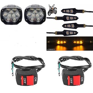                      Combo fog light 9 led 2pc Flexible Indicator 4pc with Wire Switch 2pc                                               