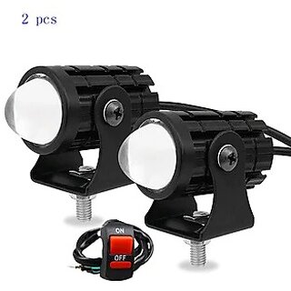                       Motorcycle and Car Fog Light Led White and Yellow With Switch Fog Lamp Motorbike LED (12 V, 36 W)  (Universal For Bike)                                              