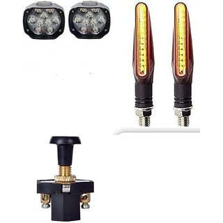                       Combo fog light 9 led 2pc Ktm Indicator 2pc with push pull switch 1pc                                               