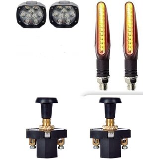                       Combo fog light 9 led 2pc Ktm Indicator 2pc with push pull switch 2pc                                               