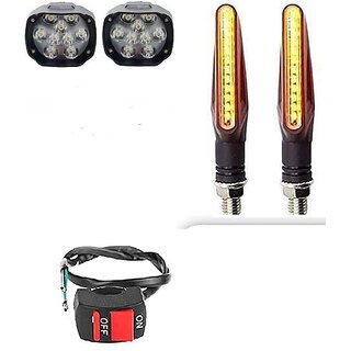                       Combo fog light 9 led 2pc Ktm Indicator 2pc with Wire Switch 1pc                                               