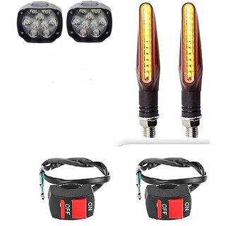                       Combo fog light 9 led 2pc Ktm Indicator 2pc with Wire Switch 2pc                                               