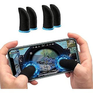                       (PACK OF 4) Pubg Anti-Slip Thumb Sleeve, Increase Your Gaming Score Slip-Proof Sweat-Proof Professional Touch Screen Thumbs Finger Sleeve for Pubg Mobile Phone Game Gaming Gloves Multi Colour                                              