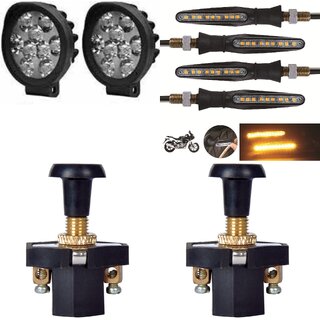                       Combo fog light 9 led 2pc Ktm Indicator 4pc with push pull switch 2pc                                               