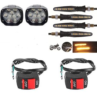                       Combo fog light 9 led 2pc Ktm Indicator 4pc with Wire Switch 2pc                                               