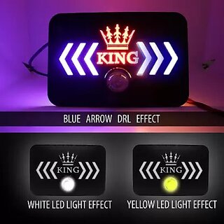                       Splendor King Led Headlight Hi/Low Beam Yellow & White Arrow Blue DRL Yellow Running Indicator With King Red Light Color                                              