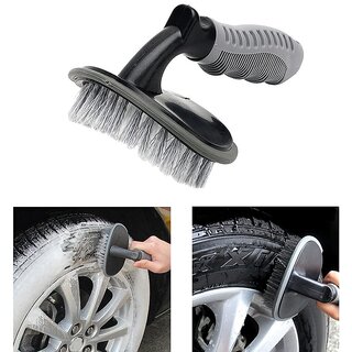                       Car Wheel Tire Rim Scrub Brush Hub Clean Wash Useful Brush Car Truck Motorcycle Bike Washing Cleaning Tool                                               