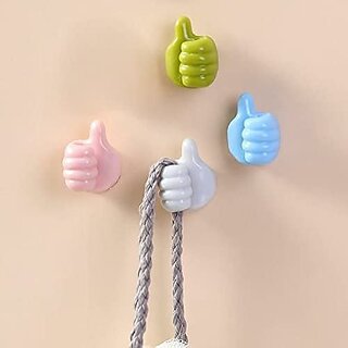                       Universal Home Centre Wall Hook 4 Pack, Multipurpose Wall Mounted Silicone Thumb Holder Hooks for Wall Hangers, Kitchen Accessories Items Cable Wire Holder                                              