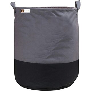                       45 L Grey, Black Laundry Bag (Non Woven)                                              