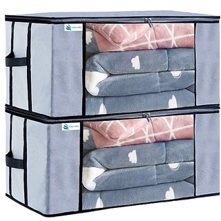 Underbed Storage Bag Blanket Storage Bag with a large Transparent Window Pack of 2 Pc Grey UB_Grey2 (Grey) Underbed Storage Bag Blanket Storage Bag with a large Transparent Window Pack of 2 Pc Grey UB_Grey2 (Grey)