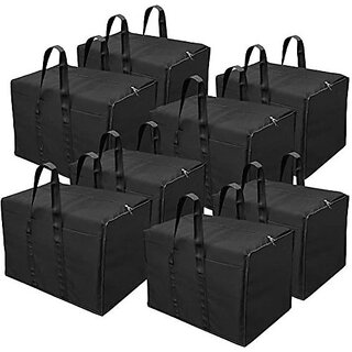                       Unicrafts Nylon Underbed Unicrafs Nylon Underbed Storage Bag 85 L Pack Of 8 (Black, 57x 36.5X 40.5 cm) Underbed Storage Bag Nylon 85L F-Black08 (Black)                                              