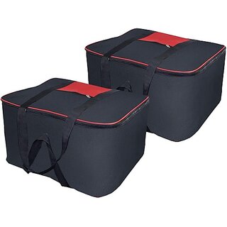                       12345 Storage Bag Multi Purpose Foldable Nylon Big UNDERBED Storage Bag 854 (Black, Red)                                              
