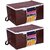 Unicrafts Underbed Storage Bag Blanket Storage Bag for Wardrobe Organizer Blanket Cover with a large Transparent Window and Side Handles Pack of 2 Pc Brown UB_Brown02 (Brown)