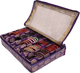 Unicrafts Bangle Box Organiser Wooden 5 Rod Chudi Bracelet Organizer Set of 1 Pc Bangle box Vanity Box (Purple) Bangle Box Organizer Vanity Box (Purple)