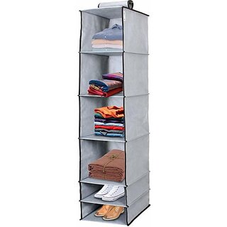                       Unicrafts 2 Section Closet Organizer - Hanging Shelves Closet Organizer ()                                              