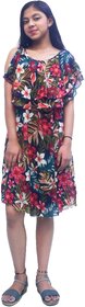 Flowers Printed A-Line Dress