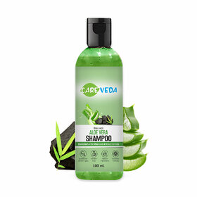 CareVeda Revival Aloe Vera Shampoo, Enriched with Charcoal  Nicinamide, For All Hair Types 100 ml