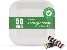 50 Pieces Biodegradable 5.5 Inch Square Tray