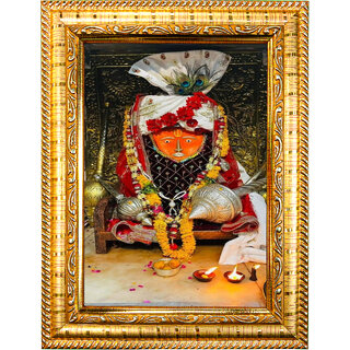 Bageshwar Dham Balaji Hanuman Golden Wall Hanging  Photo Frame (8.5x7inch)
