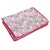 Heart Home Metalic Leafy Print Non Woven Blanket Cover with Transparent Window (Pink)