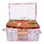 Heart Home Metalic Leafy Print Non Woven Blanket Cover with Transparent Window (Pink)