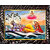 Lord Bramha Vishnu Laxmi Mata Photo with Frame (13.5X10 Inch)