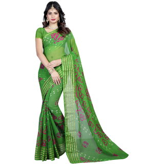 SVB Sarees Green Georgette Saree With Blouse Piece SVB Sarees Green Georgette Saree With Blouse Piece