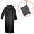 Premium Black Nylon Hooded Waterproof Long Lightweight Waterproof zip Raincoat/Overcoat Full Length (Unisex).