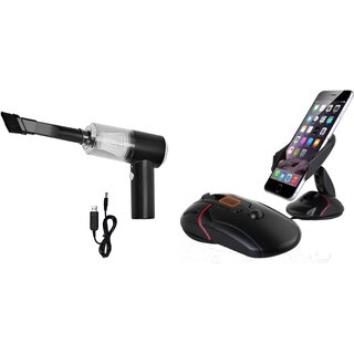 Style Maniac High-Power Handheld Wireless 2 in 1 Vacuum Cleaner  Mouse Shaped Car Mobile Holder