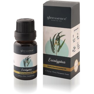                       gleessence 100 Pure  Natural Eucalyptus Essential Oil Undiluted (10 ml) - for Steam Inhalation, sinus pain, Diffuser O                                              