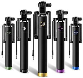 Gaze Me New Next Genration Compact Wired Selfie Stick for all Android ||Black