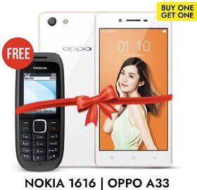 (Refurbished) OPPO A33 (3 GB RAM, 32 GB Storage, White) Get Nokia 1616 Free