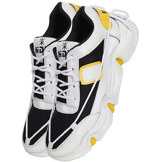                       UnV Sport Shoes SW4 Black with White Laces Perfect Blend of Style and Durability                                              