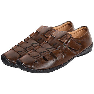                       AR Gold Comfortable Mens Sandals SW3 (BROWN)                                              