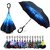 Gaze Me Reverse  C-Shaped Handle, Anti-UV Waterproof Windproof Rain Umbrella for Women and Men.