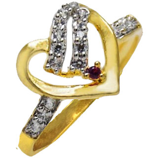 Gold plated AD stone Heart Love Finger Ring
