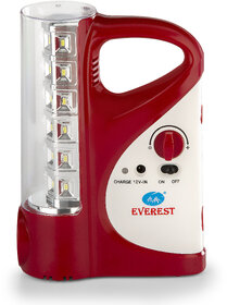 Everest 3000 Milliamp Hours Rechargeable 180 Degree LED Emergency Light (Red)-Straight