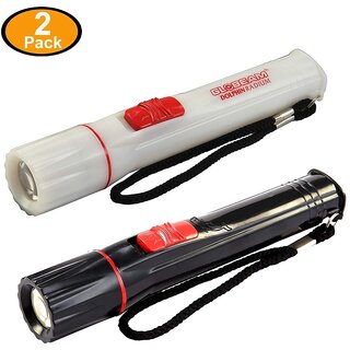 3 AA Size Battery Operated and Slider Switch with Easy on/Off Reflector LED Torch Light (Battery Not Included, Set of 2)