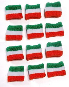 KKKRETAILERS Tiranga Indian Wrist Band Tricolor - Tricolor Bracelet for Independence Day, Republic Day Celebrations Unisex, Free Size (Pack of 6)