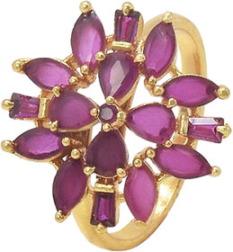 Premium Fashion Floral Adjustable Ruby Finger Ring