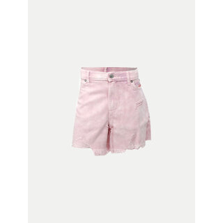 Denim Pink Torned Shorts