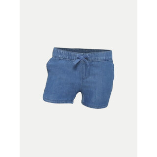                       Blue Washed Denim Shorts                                              