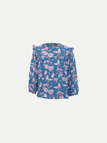 Blue All-over Printed Blouse
